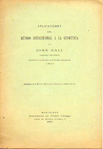 APLICACIONES DEL MTODO INFINITESIMAL A LA GEOMETRA.