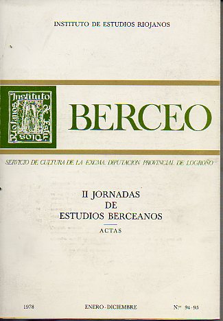 Revista: BERCEO. N 94-95. Actas de las II Jornadas de Estudios Berceanos.
