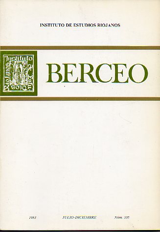 Revista: BERCEO. N 105. ABogadfos riojanos, siglos XVIII-XIX. La cueva sepulcral de San Bartolom en Nestares. Dos poemas latinos de tema calceatense