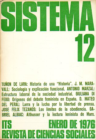 SISTEMA. REVISTA DE CIENCIAS SOCIALES. N 12.