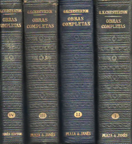 OBRAS COMPLETAS. 4 vols. Vol. I. Prlogo de P. Romeva. AUTOBIOGRAFA / HEREJES / ORTODOXIA / LO QUE EST MAL EN EL MUNDO / LA SUPERSTICIN DEL DIVORCI