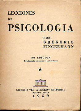LECCIONES DE PSICOLOGA . 20 ed. totalmente revisada y completada.