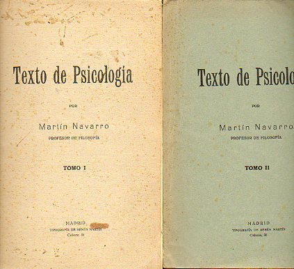 TEXTO DE PSICOLOGA. Tomo I y II.