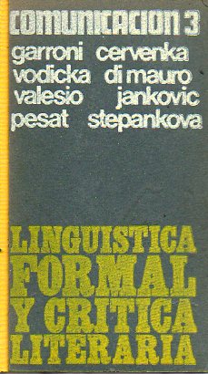 LINGSTICA FORMAL Y CRTICA LITERARIA.