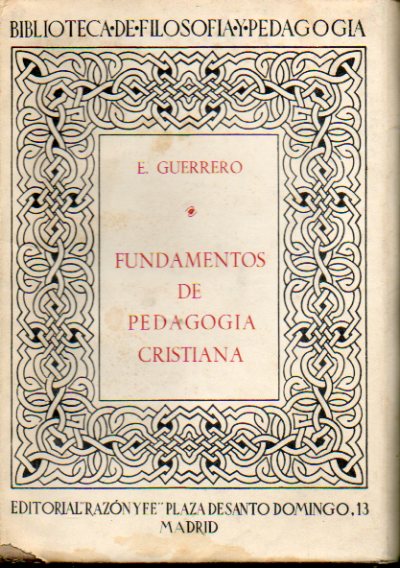 FUNDAMENTOS DE PEDAGOGA CRISTIANA.