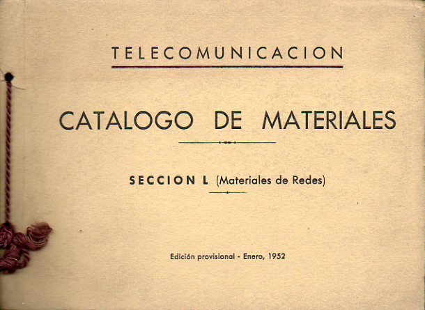 CATLOGO DE MATERIALES. SECCIN L, MATERIALES DE REDES.