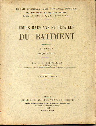 COURS RAISONN ET DTAILL DU BTIMENT. 2e Partie. MAONNIERES. 8e d.