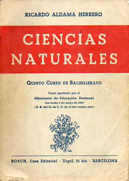 CIENCIAS NATURALES. Quinto Curso de Bachillerato. Con 480 figs.