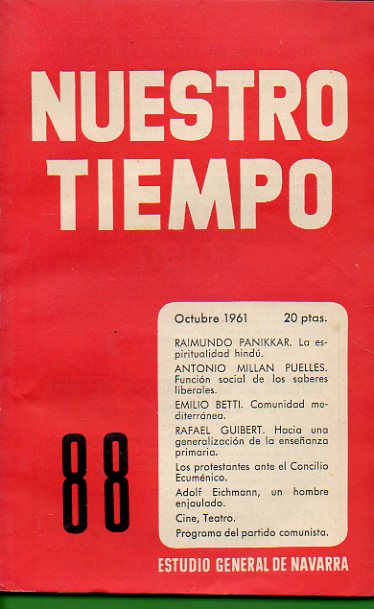 NUESTRO TIEMPO. Revista de cuestiones actuales. N 88.