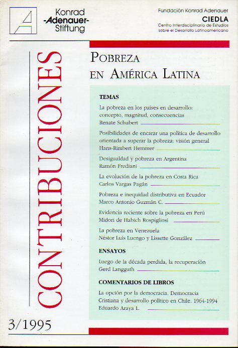 CONTRIBUCIONES. Revista de la Konrad Adenauer Stiftung-CEDLA. Ao 95. N 3.