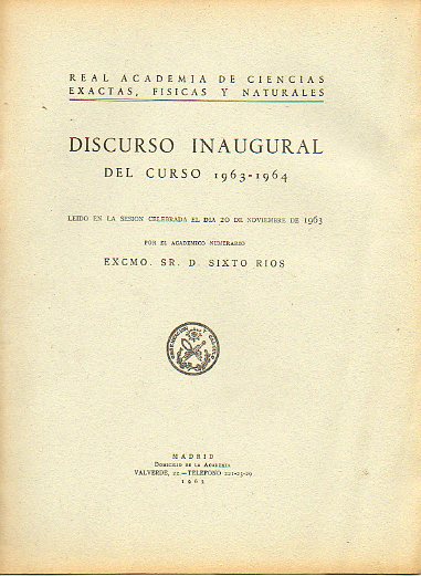 RENTABILIDAD DE LA INVESTIGACIN CIENTFICA. Discurso inaugural del Curso 1963-1964.