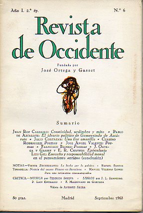 REVISTA DE OCCIDENTE. Ao I. 2 poca. N 6.