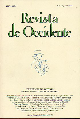 REVISTA DE OCCIDENTE. N 72.