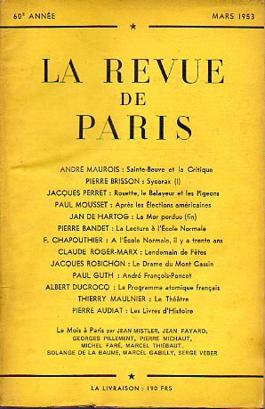 LA REVUE DE PARIS. 60e anne.