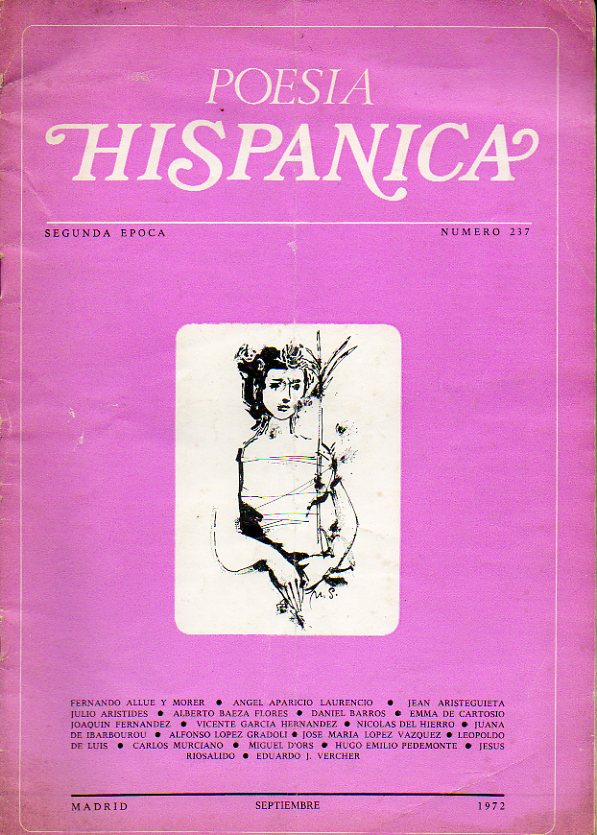 POESA HISPNICA. Segunda poca. N 237. H. E. Pedemonte: Los cien aos de Martn Fierro; Poemas de Leopoldo de Luis, Jess Riosalido, Miguel Drs; n