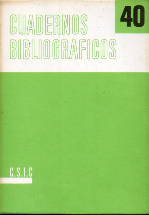 CUADERNOS BIBLIOGRFICOS. N 40.