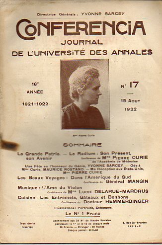 CONFERENCIA. Journal de lUniversit des Annales. 16 anne. N 17.