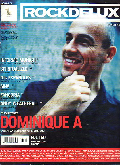 RDL. ROCK DE LUX. N 190. DOMINIQUE A. INFORME MUNICH. DJs ESPAOLES. FANGORIA...