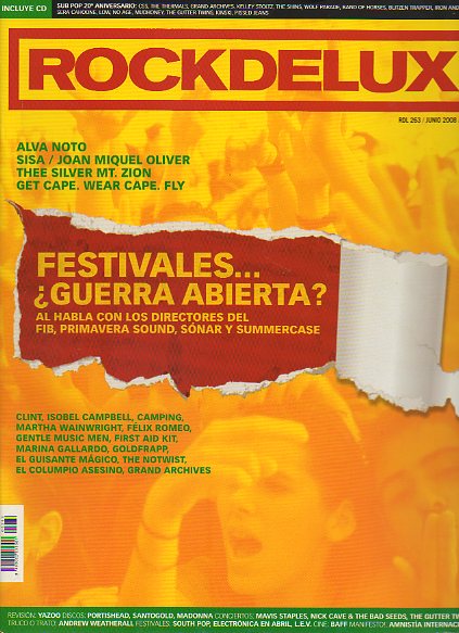 ROCK DE LUX. N 263. FESTIVALES...  GUERRA ABIERTA? / ALVA NOTO / SISA / THEE SILVER MT. ZION / REVISIN: YAZOO / FLIX ROMEO... No conserva CD.