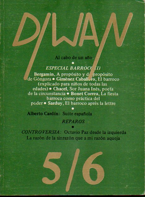 DIWAN. N 5 / 6. Especial Barroco (I). Jos Bergamn: A propsito y despropsito de Gngora; Gimnez Caballero: EL Barroco (explicado para nios de to