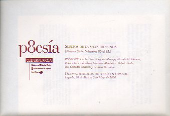 SUELTOS DE LA SELVA PROFUNDA. Novena Serie. Nmeros 86 a 93. Poemas de Carlos Piera, Eugenio Montejo, Ricardo H. Herrera, Pedro Flores, Coriolano Gonz