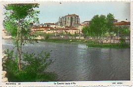 Tarjeta Postal: PLASENCIA 43. La Catedral desde el ro.