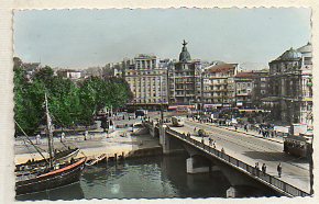 Tarjeta Postal: 14. BILBAO. Puente dela Victoria y Teatro Arriaga.