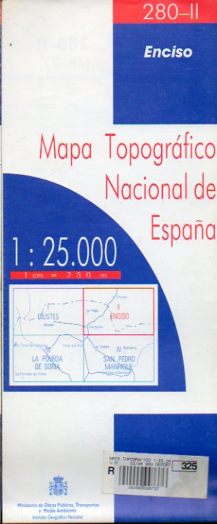MAPA TOPOGRFICO NACIONAL DE ESPAA. Escala 1:25.000. 280-II. ENCISO.