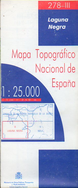 MAPA TOPOGRFICO NACIONAL DE ESPAA. Escala 1:25.000. 278-II. LAGUNA NEGRA.