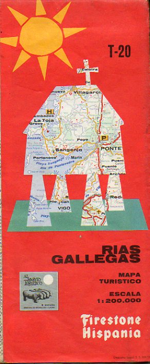 MAPA TURSTICT-20. RAS GALLEGAS. Escala 1:200.000.