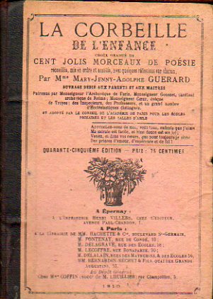 LA CORBEILLE DE LENFANCE. Choix Gradu a Cent Jolis Morceaux de Posie.