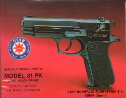 SEMI-AUTOMATIC PISTOL. Model 31 PK. Light Alloy Frame. Double Action. Cal. 9 mm. Parabellum.