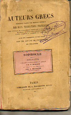 PHILOCTTE. Expliqu litralement, traduit en franais et anot par M. Benloew et M. Bellaguet.