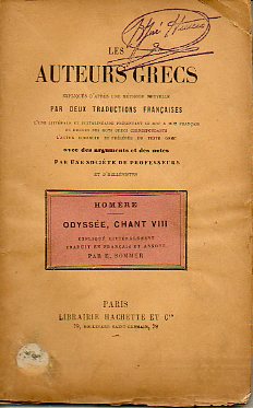 ODYSE, CHANT VIII. Expliqu litralement, traduit en franais et anot par E. Sommer.