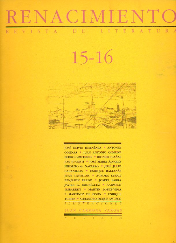 RENACIMIENTO. Revista de Literatura. N 15-16. Editorial: Tres antologas poticas editadas en Andaluca. HOMENAJE A VICENTE ALEIXANDRE. Poemas de Aur