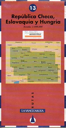 MAPAS COLECCIONABLES DE CARRETERAS. N 13. REPBLICA CHECA, ESLOVAQUIA Y HUNGRA. Escala 1 : 800.000.