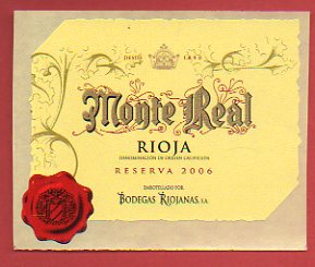 Etiqueta: MONTE REAL. Reserva 2006.