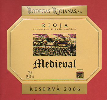 Etiqueta: MEDIEVAL. Reserva 2006.