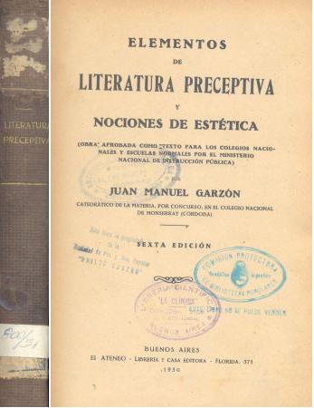 Elementos de literatura preceptiva y nociones de esttica