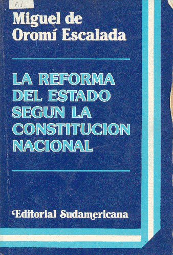 La reforma del estado segun la constitucion nacional