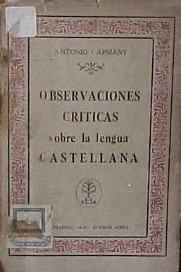 Observaciones criticas sobre la lengua castellana