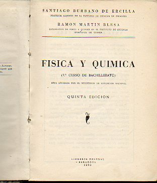 FSICA Y QUMICA. 5 Curso de Bachillerato. 5 ed.