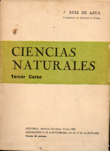 CIENCIAS NATURALES. Tercer Curso de Bachillerato.