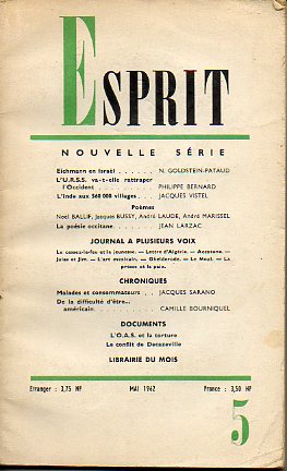 ESPRIT. Nouvelle Srie. 30e anne. N 306.