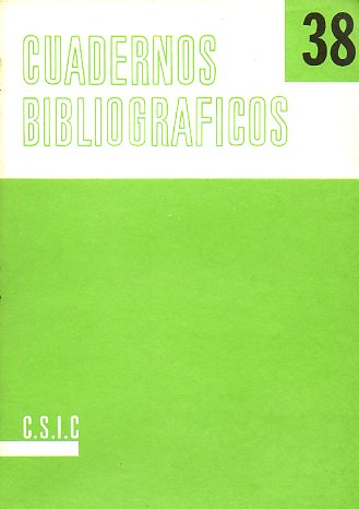 Revista CUADERNOS BIBLIOGR�FICOS N� 38.