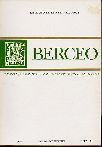 Revista: BERCEO. N 91. Manuel Bretn de los Herreros. Prefilatelia riojana. Navarrete el Mudo. Alberite en el siglo XVIII.