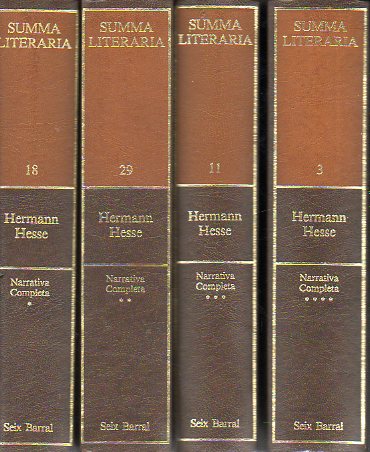 NARRATIVA COMPLETA. 4 vols. I. UNA HORA DESPUS DE MEDIANOCHE / HERMANN LAUSCHER / PETER CAMENZIND / BAJO LA RUEDA / CUENTOS (1903-1906). II. GERTRUDI
