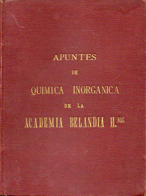 APUNTES DE QUMICA INORGNICA DE LA... Manuscrito copiado.