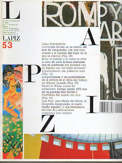 LÁPIZ. Revista Mensual de Arte. Año VI. Nº 53.