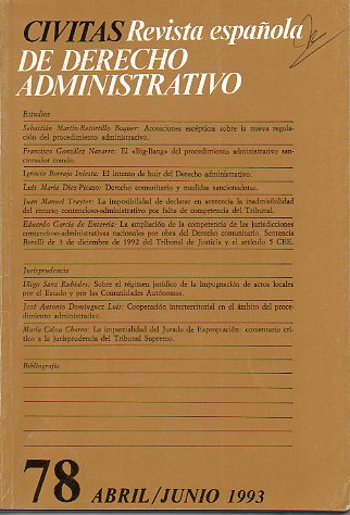 CIVITAS. Revista espaola de Derecho Administrativo. N 78. Abril-Junio 1993.